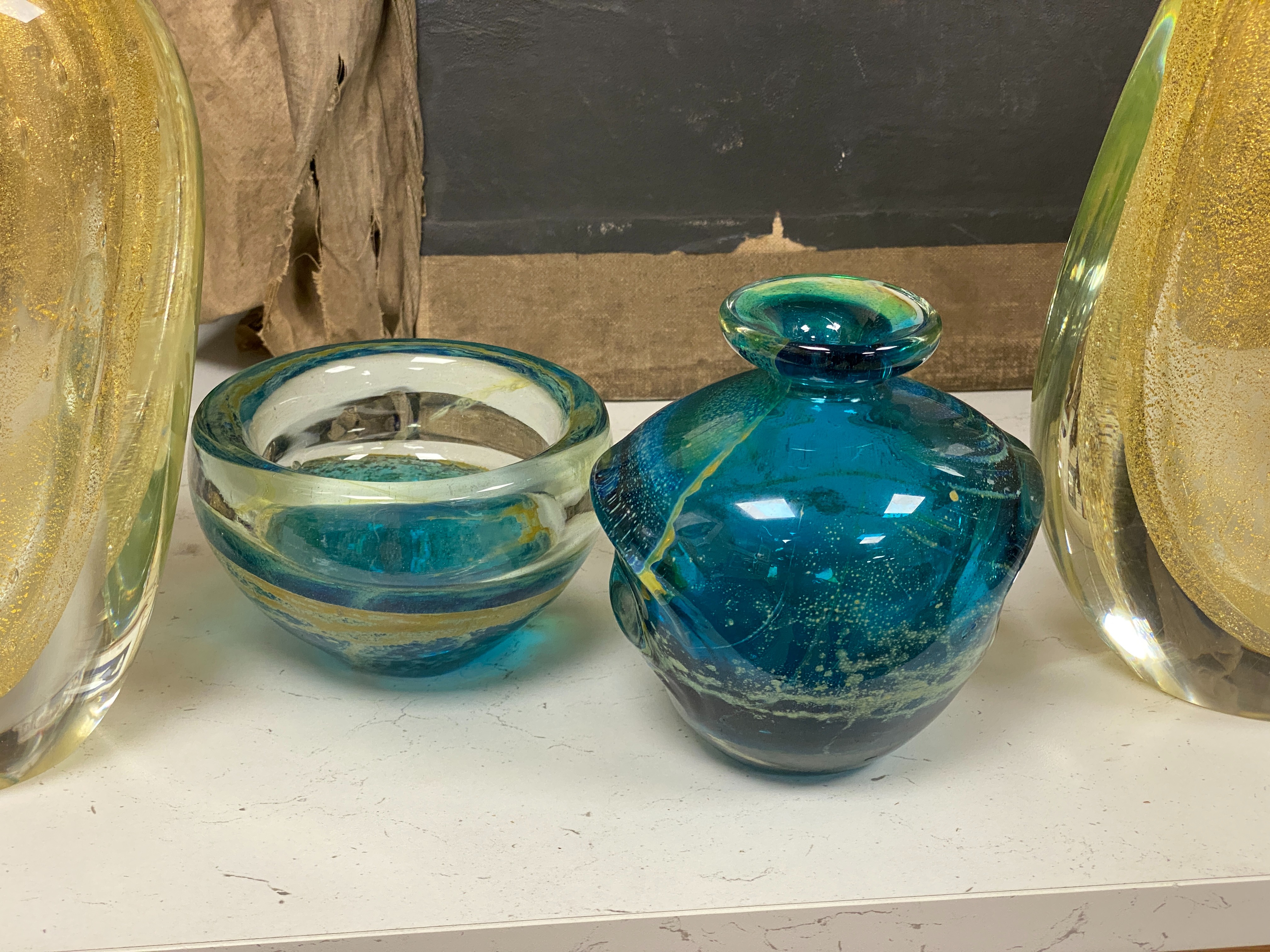 2 Murano glass vases and 2 others